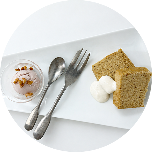 スフレケーキ プレーン 豆乳ホイップ添え
